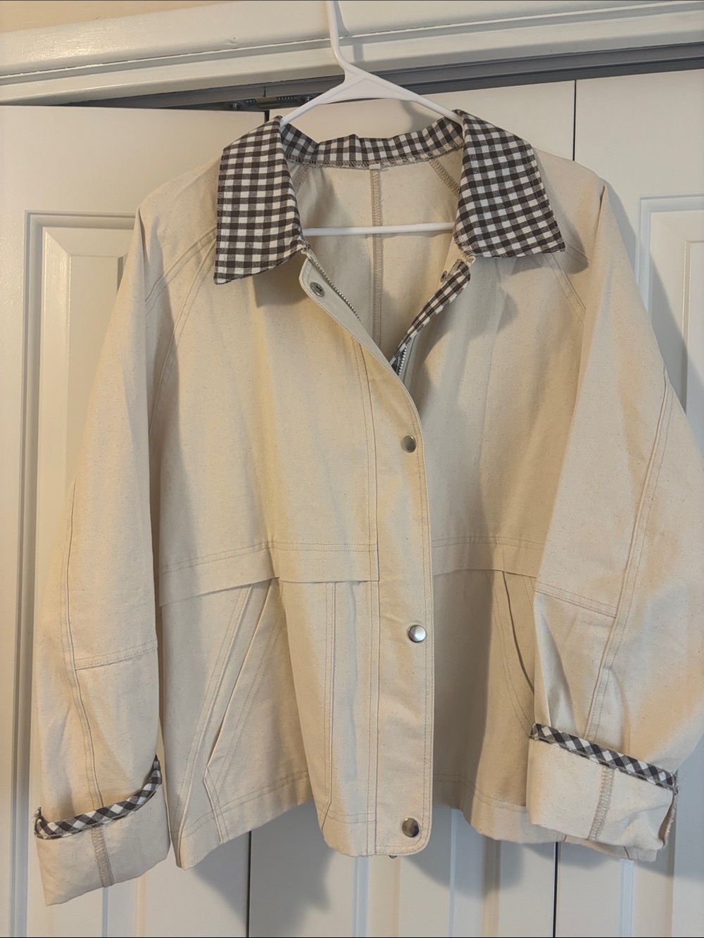 Brown Gingham & Tan Jacket